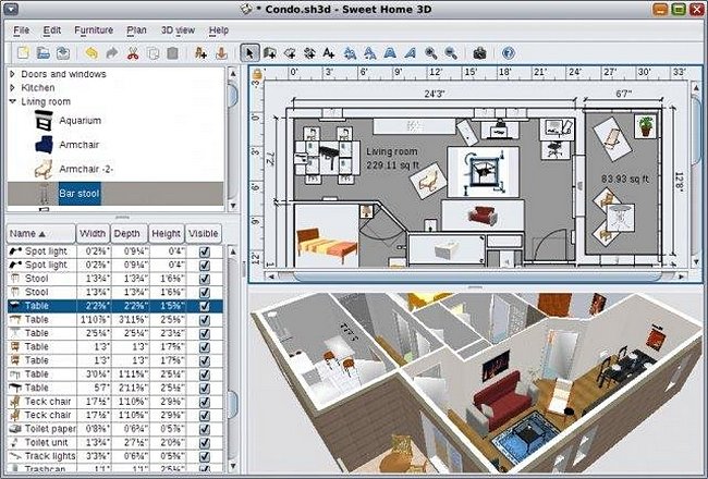 Программы для планировки интерьера. Расстановка мебели